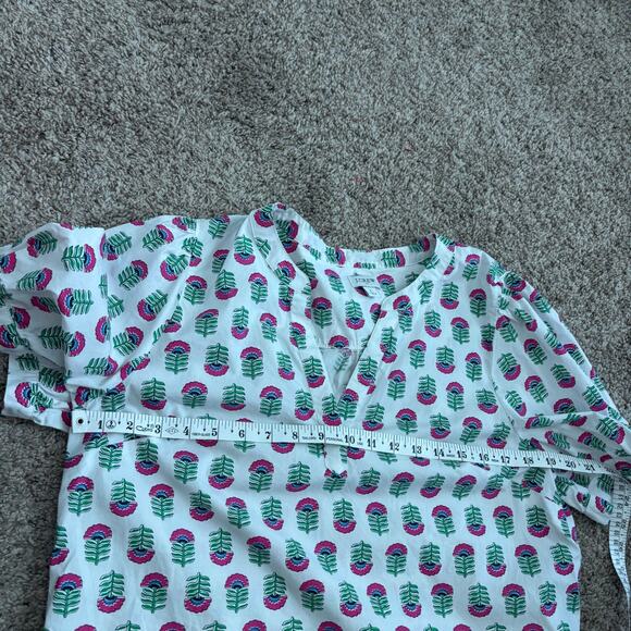 Bundle of (2) J Crew Floral Printed Tops Poplin / Shell Tank Femenine Sz L - Picture 14 of 15